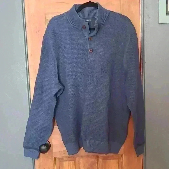 Blue 1/4 Button Sweater - Picture 2 of 8